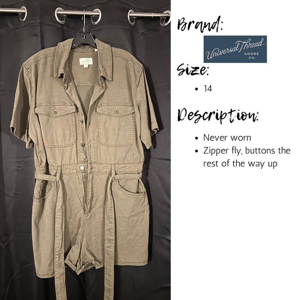 Army green romper